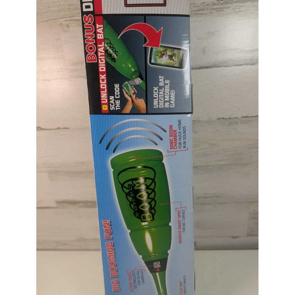 Backyard Sports Sonic Boom Bat‎ & Ball Set Green Baseball Toy Andrew McCutchen